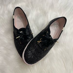 Kate Spade Black Glitter Keds